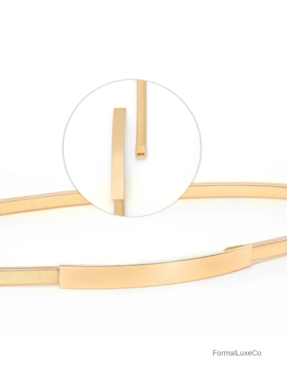 Skinny Metal Cinch Belt for Dress Stretch Thin Waist Belt